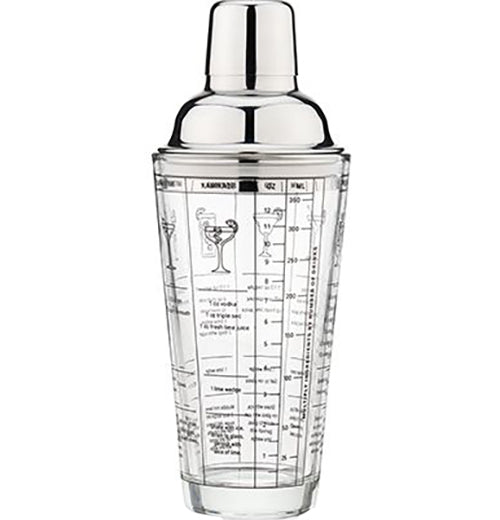 Glass, Ebony and Stainless Steel Cocktail Shaker